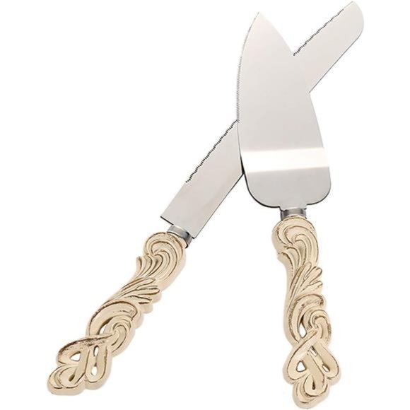 Vintage Style Wedding Cake Knife and Serving Set Wedding Cake Knife (Set of 2) - Picture 1 of 7